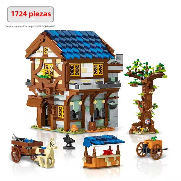 Bloques De Construcción De Ciudad Medieval Serie De Arquitectura Modelo Callejero Sets MOC De Casas Modulares Juguetes Para Niños - 1