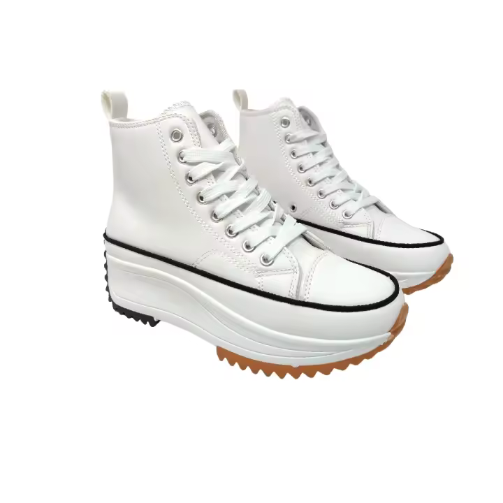 Eva Zorteon- Zapatillas tipo bota mujer,  caña alta, PU, plataforma, suela track, confort, estilo urbano. - 1