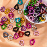 30pcs Bolas De Corazón De Acrílico Metálico Para Creación De Joyas DIY Tamaños 21x19MM Accesorios Para Pulseras Collares Y Aretes - details 6