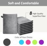 Manoplas de Baño Guantes para Lavarse, Juego de 8 Guantes de Baño de 15 x 20 cm, Manoplas de Baño con Cordón, Microfibra Premium, Ternura - details 1