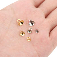 30pcs Colgante De Perla Conector Bail De Acero Inoxidable Para Bricolaje De Joyería Accesorios De Capuchones De Cuentas Metálicas - details 1