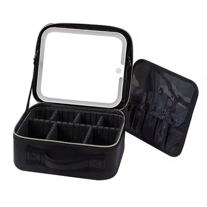 Estuche De Maquillaje Para Mujer Con Espejo Y Gran Capacidad LED Inteligente Estuche De Belleza Y Cuidado De La Piel Para Viajes Estilo Minimalista - 1