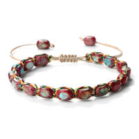 Pulsera Bohemia Imperial Con Piedras Y Borlas Hechas a Mano Pulsera De Cuerda Para Amigos Joyería Vintage Diseño Estrán - details 4