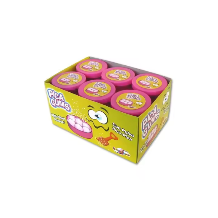 PICA GUMS FRESA Chicle - Chicle con Polvo Acidos - CAJA 24 Unidades - 1