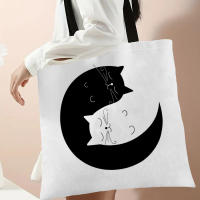 Bolso De Hombro Para Mujer Durable Y Casual Con Dibujos De Gatos Bolso De Compras Y Playa Reutilizable De Lino Unisex - details 4