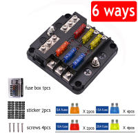 Caja De Fusibles 12V 32V Con Portafusibles M5 Y 6/12 Maneras Con Cubierta De Plástico Y Luz LED Para Coche Barco Marina - details 1
