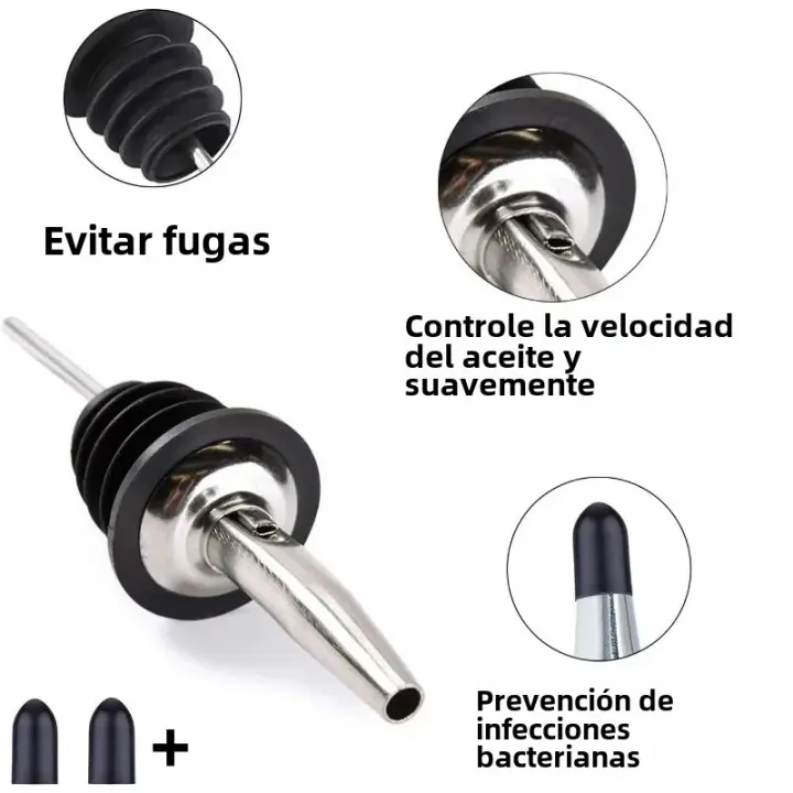 Tapa De Botella Antifugas De Acero Inoxidable Para Cocina Tapón De Vino a Prueba De Fugas Dispensador De Aceite De Cocina - 1