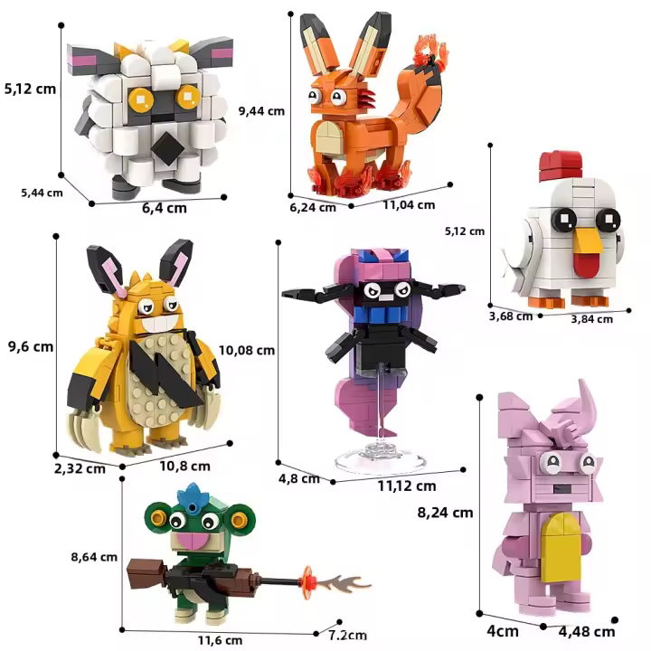 Bloques De Construcción MOC Palworld 7pcs Figura De Juego Grizzbolt Lamball Cattiva Daedream Juguetes Educativos Regalo De Cumpleaños Para Adultos Hombres Y Mujeres - 1