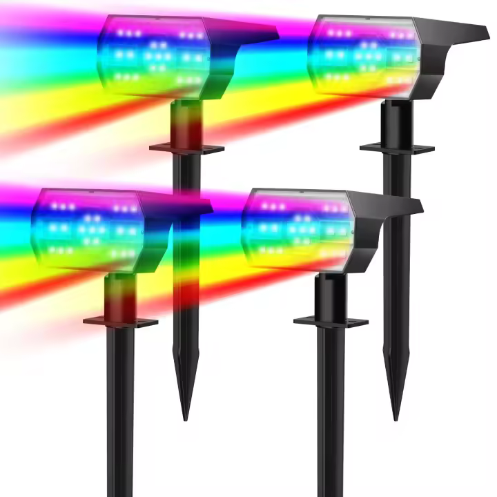 Lámpara Solar LED Exterior 56 Luces Impermeable RGB 3 Modos De Iluminación Spotlights De Jardín Decorativos Patio Jardín Trasero Iluminación De Garage - 1