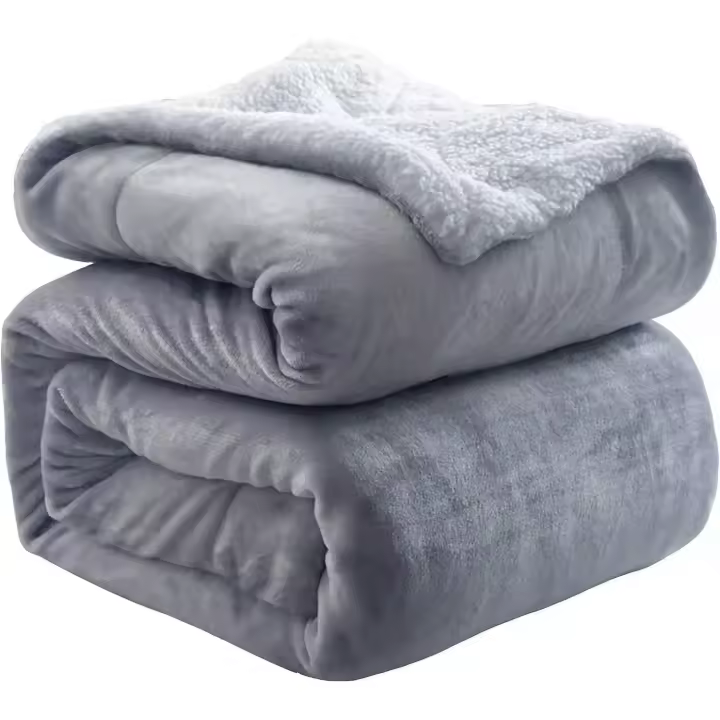 Manta Borrego de Terciopelo con Aspecto de Piel de Cordero Gruesa 100%Poliéster, Estilo Moderno en 6 Colores y 3 Tamaños -Mantas de Sofa, Polar, Franela -Invierno, Siesta cálida y Espesa - Doble Capa ultrasuave. Envío desde España - 1
