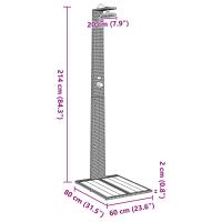 vidaXL Ducha Exterior  Gris Resina, Madera 60 x 80 x 214 cm - details 7
