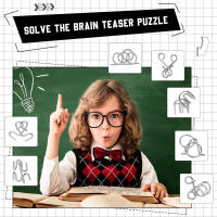 Juego De Puzzle De Hilo Metálico Desafío Cerebral IQ Prueba Juguete De Desbloqueo De Anillo Chino Juego De Magia Geométrico Para Adolescentes Y Adultos - details 2