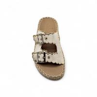 Calzados soraia, Sandalias con Plataforma de Yute y Doble Hebilla, Chanclas con Plataforma de Esparto y Tiras Festoneadas, Calzado Casual con Plataforma de Yute y Diseño Cómodo Liso Bohemio - details 8