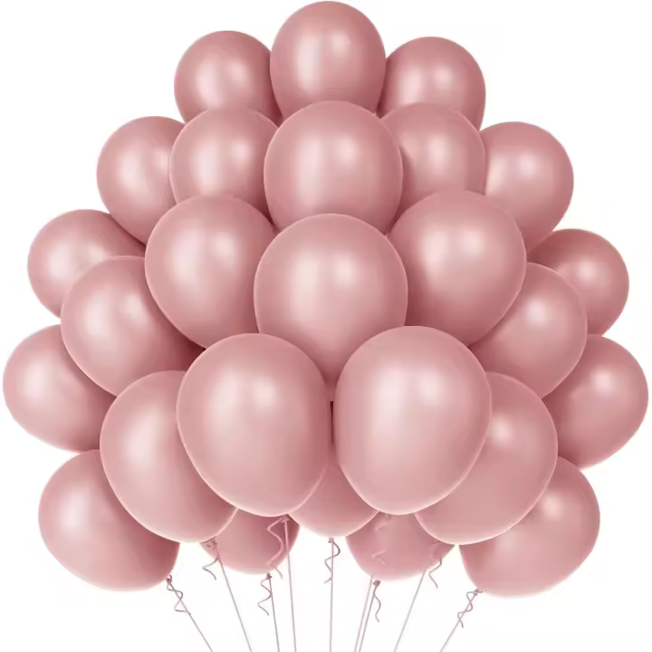 Ballon Rose rétro 50 Pièces 12" 30 cm, Ballon Gonflable Hélium, ballons d'anniversaire,Décoration pour Anniversaire, mariage,Baptême, Fete, décoration de diplôme. (Fan rétro-5) - 1