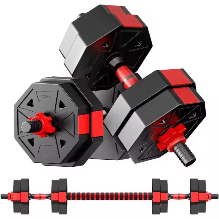 Juego de mancuernes ajustables de 10kg de forma octogonal 2 en 1 con Correa de conexión, sin Rueda para Deportes de fuerza, Fitness, gimnasio en casa - 1