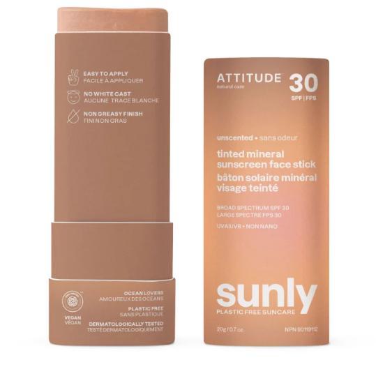 Attitude Sunly SPF 30 Protector Solar Facial Mineral en Barra con Color 20g — oferta en Miravia