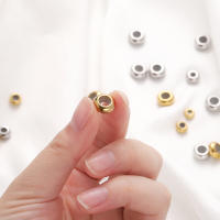 10pcs De Cuentas De Acero Inoxidable Para Ajuste Con Anillo Antideslizante De Silicona Cuentas De Espaciador Dorado Para Fabricación De Joyas DIY - details 7