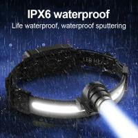 Linterna Frontal LED Potente Con Sensor XPE+COB 7 Modos Para Pesca Y Caza Batería 18650 Luz De Cara Impermeable Con Ángulo De 180° - details 15