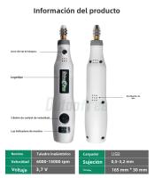 Rotary Tool Kit Inalámbrico USB Para Grabado En Madera DIY Mini Taladro Para Joyería Metal Vidrio Velocidad Variable Herramienta Eléctrica - details 6