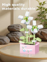 Bloques De Construcción De Plantas Eterna Hibisco Y Girasol Juguete Para Niñas Edad Recomendada 6-12 Años Material ABS - details 3