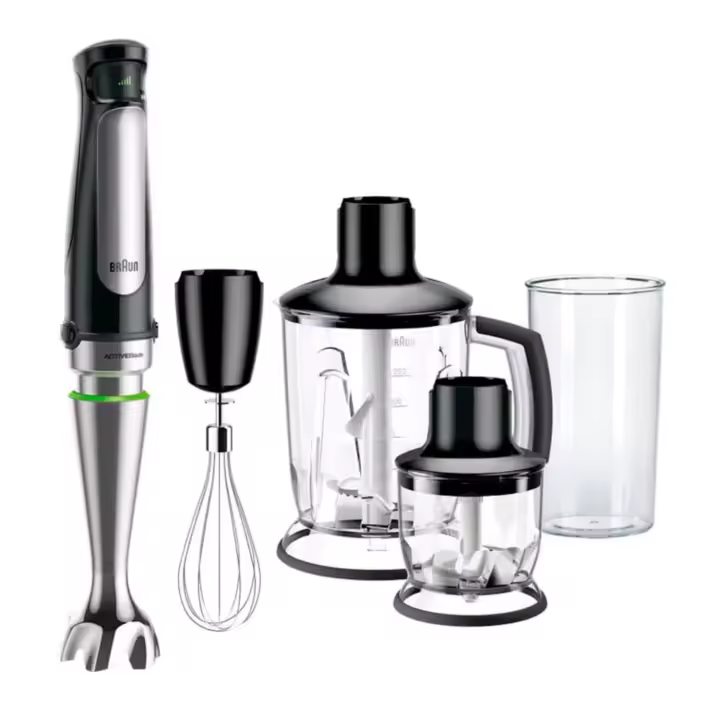 BATIDORA BRAUN MQ7045X 1000W C/A PIE INOX INOX/NEGRO - BATIDORA DE BRAZO CON ACCESORIOS DE LA MARCA BRAUN - 1