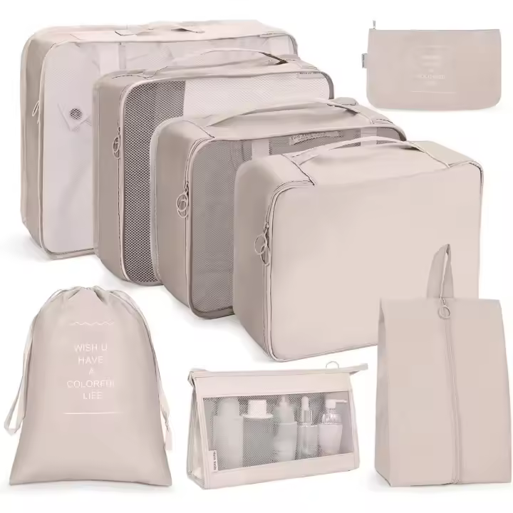 Organizadores para Maletas, 8 Set de Organizador de Equipaje, Impermeable Organizador de Maleta, para Viajes, Zapatos - 1