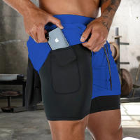 Shorts De Fitness Para Hombre Moda Transpirable 2 En 1 Doble Capa Secado Rápido Gimnasio Correr Ejercicio Deportivo Shorts Ajustados - details 5