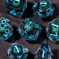 Juego De Dados DND Líquido Núcleo D&D Resina Fronteriza Para Juego De Rol RPG D20 D12 D10 D8 D6 D4 Borde Fino Dados De Dragón Y Sótano - details 11