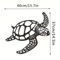 Ornamento De Tortuga Marina De Metal Tamaño Grande Para Decoración De Pared Tema Playa Interior Sala De Estar 15.74 Pulgadas - details 3