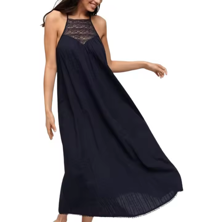 Lace Halter Maxi Beach Dress ECLIPSE NAV Superdry - 1