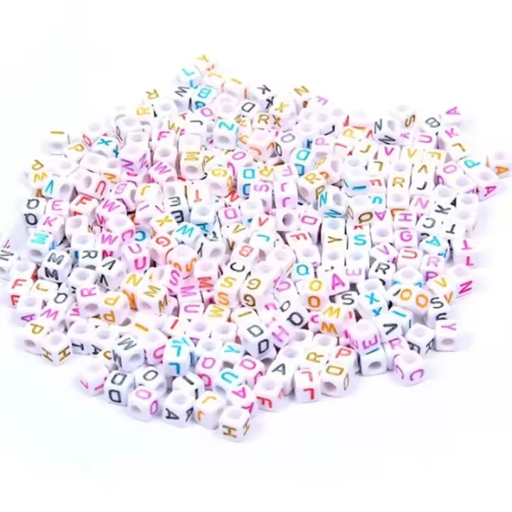 Juego De 100 Piezas De Letras Cuadradas Para Niñas Set De Pulseras DIY Con Cuentas De Letra Juguetes Educativos Para Niños - 1