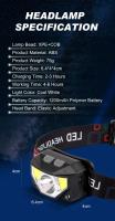 Linterna Frontal LED Recargable 1200LM 8 Modos Sensor De Movimiento Impermeable Para Camping Montañismo Ciclismo Y Atletismo - details 7