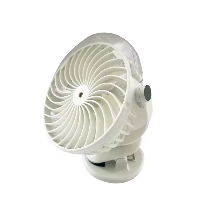 PAMEX Ventilador-Humidificador USB portátil en blanco y negro, mini ventilador silencioso, ajustable en 5 velocidades, ángulo de 360°, compatible con enchufe o batería externa, perfecto para oficina, hogar, camping, vehículo y escuela, compacto, ligero, f - 1