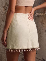 Falda Mini Bohemia De Hombre Con Borlas De Concha Y Estrella Para Verano Esterilla De Playa Estilo Casual Cintura Media Talla Regular - details 2