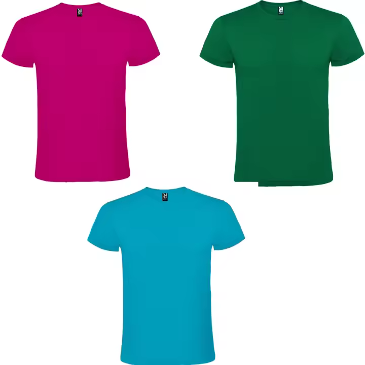ROLY Pack de camisetas básicas de algodón, Tallas S-XXL,Unisex, Gramaje 150g/m2, Cuello redondo y Manga corta tubular | - 1