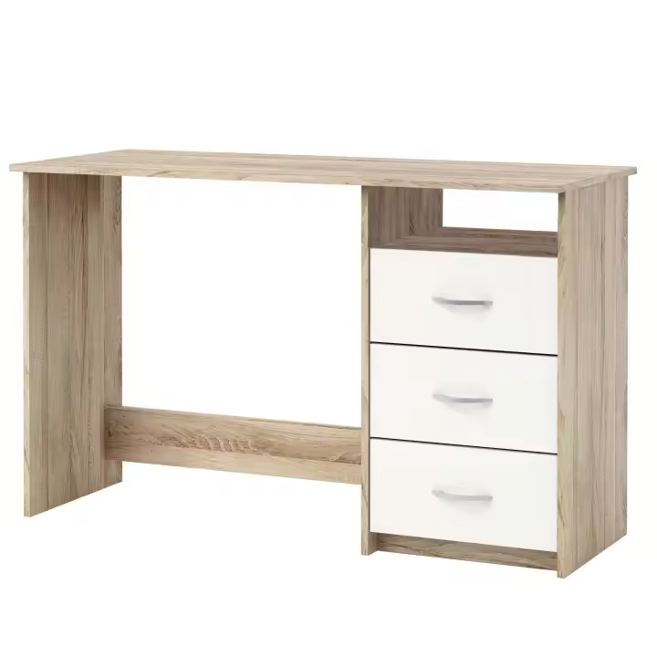 Miroytengo Escritorio Juvenil con Cajones y Hueco Color Blanco o Roble/Blanco 123 cm - 1