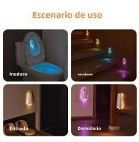 Lámpara De Noche LED Con Sensor De Movimiento Recargable Para Inodoro Y Baño Iluminación De Pies Para Pasillos Y Escaleras - details 9