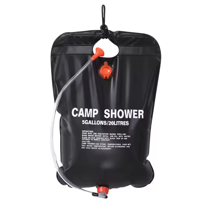 20L Bolsa de Ducha Solar, Ducha Solar para Camping Bolsa Plegable para Ducha Portátil Bolsa de Agua Caliente para Camping, Senderismo, Escalada, Jardín Ducha con Manguera y Cabezal - 1