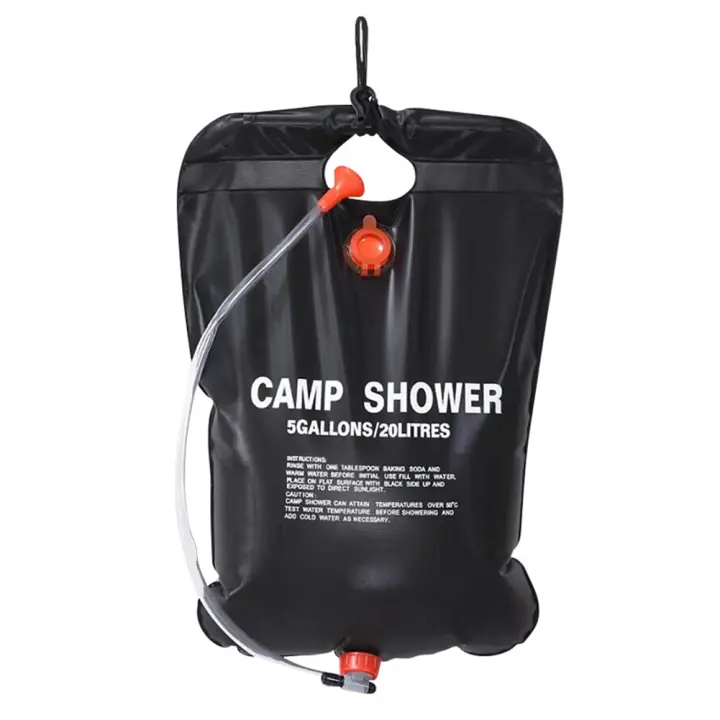20L Bolsa de Ducha Solar, Ducha Solar para Camping Bolsa Plegable para Ducha Portátil Bolsa de Agua Caliente para Camping, Senderismo, Escalada, Jardín Ducha con Manguera y Cabezal - 1