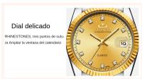Reloj De Pulsera De Lujo Para Mujer CHENXI En Acero Inoxidable Dorado Con Dial Pequeño Y Superficie De Concha Rosa Moda De Vestir Resistente Al Agua Con Manecillas Luminosas Y Cierre De Pulsera - details 9