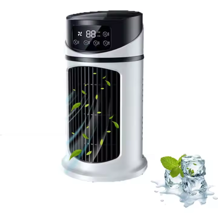 Ventilador de aire acondicionado portátil 3 en 1, enfriador de aire evaporativo de 6 velocidades, 7 luz nocturna, temporizador de 6 horas, ventilador de aire personal, ventilador silencioso de bajo - 1