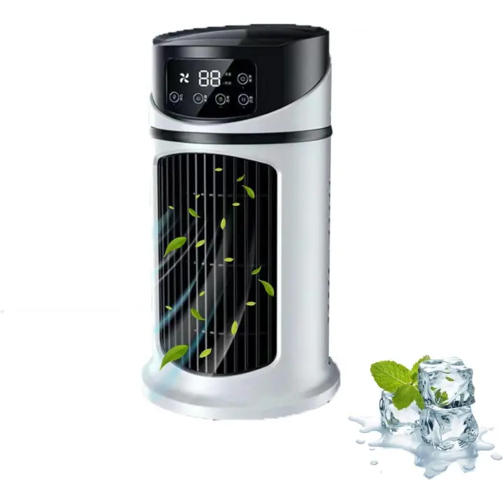 Ventilador de aire acondicionado portátil 3 en 1, enfriador de aire evaporativo de 6 velocidades, 7 luz nocturna, temporizador de 6 horas, ventilador de aire personal, ventilador silencioso de bajo - 1