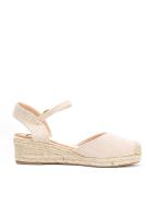 Lyla Wang alpargatas doradas cuñas bajas de esparto con plataforma mujer con plantilla acolchada - details 13