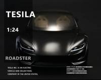 Modelo De Coche Tesla Roadster Deportivo a Escala 1:24 En Aleación Metal Juguetes Para Niños Decoración Colectiva Para Hogar Regalo Para Niños Mayores De 14 Años - details 1