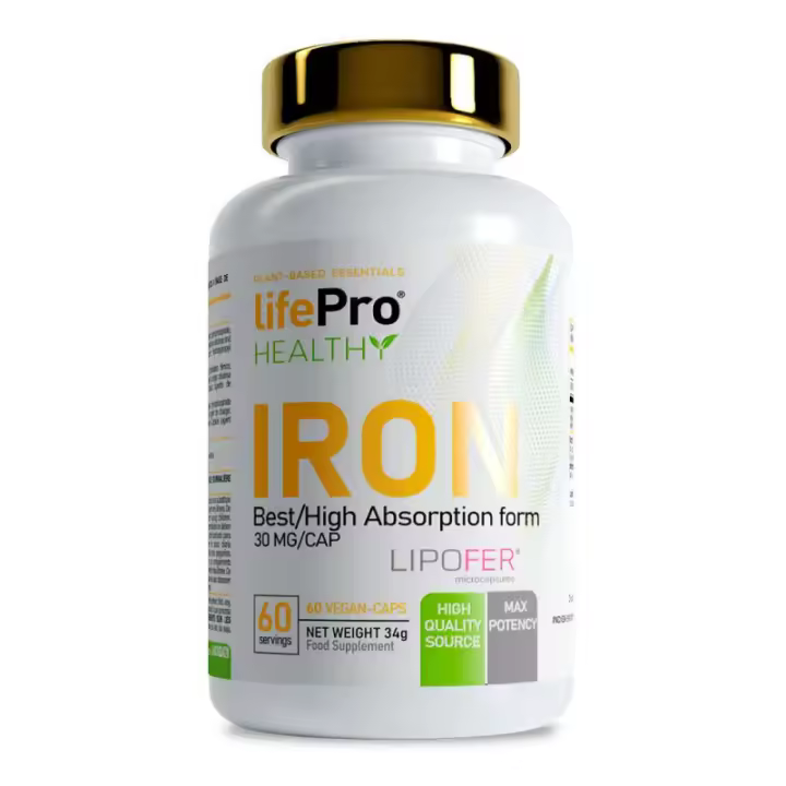 LIFE PRO NUTRITION IRON 60 CAPS - Hierro Liposomado para Mejor Absorción - Mitiga la Falta de Hierro en el Organismo - 1