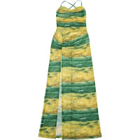 Vestido Largo De Verano Para Niñas Kliou Estilo Hipster Streetwear Malla Espalda Descubierta Ajustado Y Flared Vestido De Fiesta Club - details 2