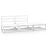 vidaXL Juego de muebles de jardín 3 pzas y cojines madera pino en color Negro/Blanco | acolchados duraderos para sofás de jardín terraza exterior - details 1