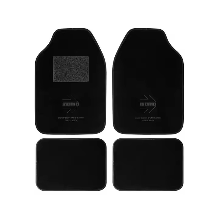 Set Completo 4 Piezas Alfombras Momo Universales Negro/Blanco - 1