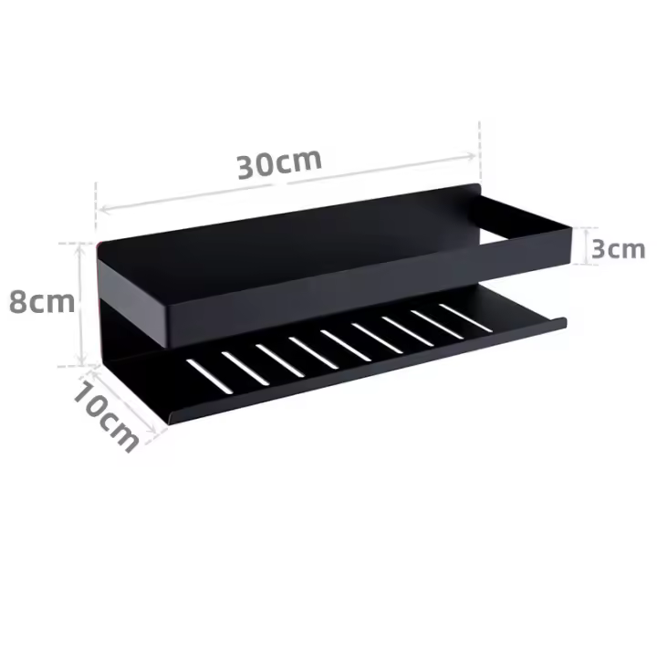 Caddy de Ducha autoadhesivoestante de baño sin perforacióninoxidable Maple SUS304Negro mate30CM - 1