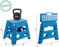 Taburete plegable multiusos infantil azul de varias medidas de altura: 27 cm, 32 cm y 39 cm Arregui, ideal para niños con asa para transportar, Modelos: TB-027-A TB-032-A TB-039-A - details 5